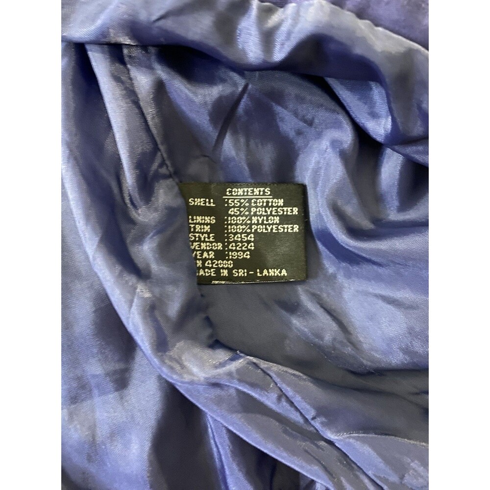VTG 80s 90s Windbreaker Mariel Blue & Yellow Chain Baroque Bomber Jacket Women L - Picture 7 of 9